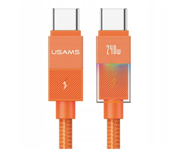 USAMS Kabel 240W USB-C do USB-C 1.2m pomarańczowy - 1490217 - zdjęcie